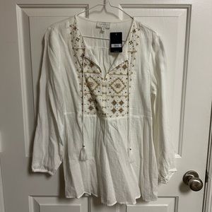 NWT Lucky Brand white boho top